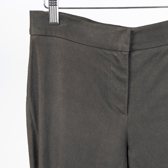 Brunello Cucinelli Grey Leather Panelled Skinny Pants - Picture 4 of 9